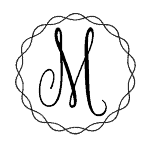 Initial M with a Round Frame