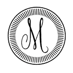 Initial M with a Round Frame