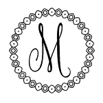 Initial M with a Round Frame