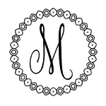 Initial M with a Round Frame