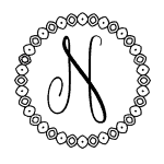 Initial N with a Round Frame