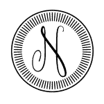 Initial N with a Round Frame
