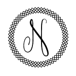 Initial N with a Round Frame