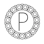 Initial P with a Round Frame