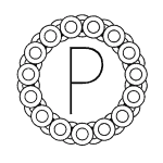Initial P with a Round Frame