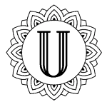 Initial U with a Round Frame