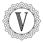 Initial V with a Round Frame
