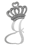 Silver crown monogram with the Letter J