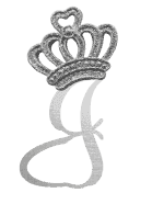 Silver crown monogram with the Letter J
