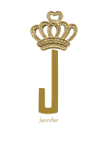 Gold crown monogram with the Letter J