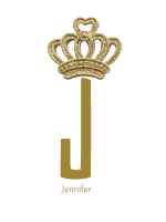 Gold crown monogram with the Letter J