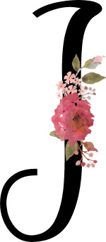 Floral Letter J with 1 Flower