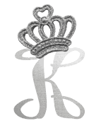 Silver crown monogram with the Letter K