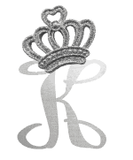 Silver crown monogram with the Letter K