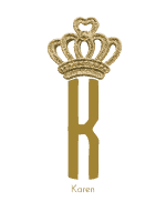 Gold crown monogram with the Letter K