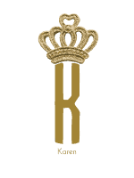 Gold crown monogram with the Letter K