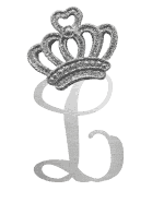 Silver crown monogram with the Letter L