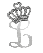 Silver crown monogram with the Letter L