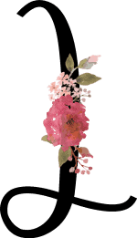 Floral Letter L with 1 Flower