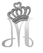 Silver crown monogram with the Initial M