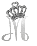 Silver crown monogram with the Initial M