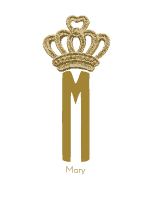 Gold crown monogram with the Initial M