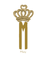Gold crown monogram with the Initial M