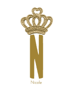Silver crown monogram with the Initial N