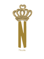 Silver crown monogram with the Initial N