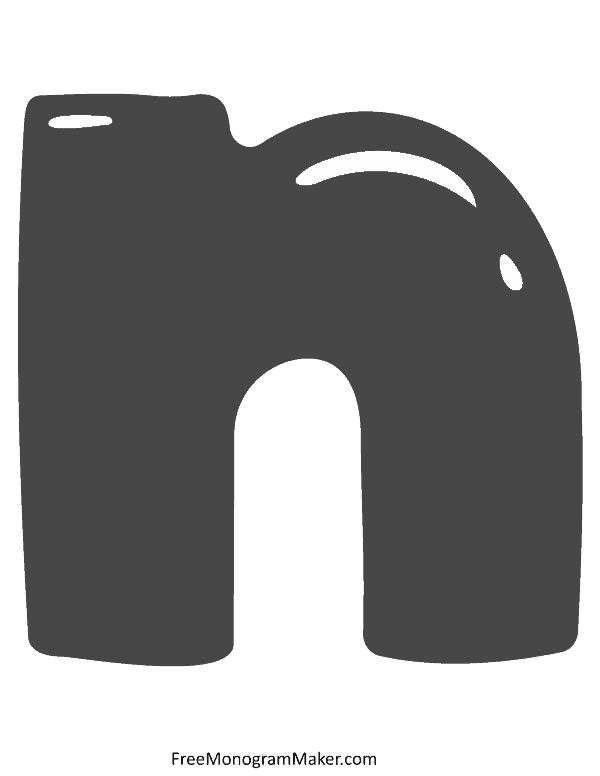 Bubble Letter N (Rounded)