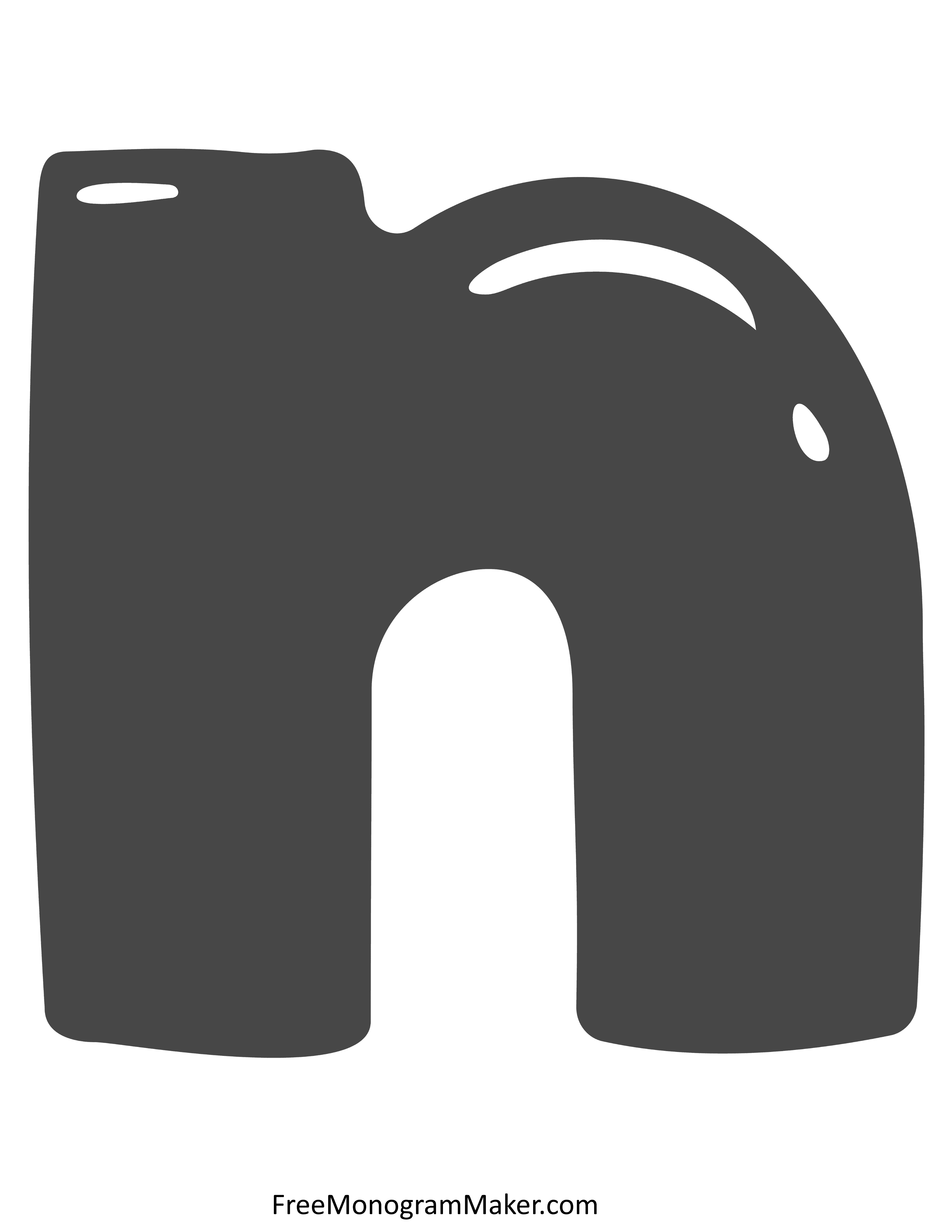 Bubble Letter N (Rounded)