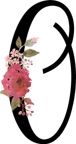 Floral Initial O with 1 Flower