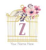 Gold bird cage with the Z Initial