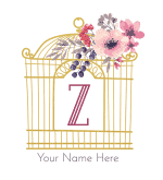 Gold bird cage with the Z Initial