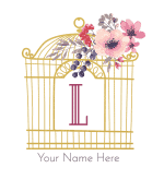 Gold bird cage with the L Initial