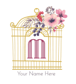 Gold bird cage with the M Initial
