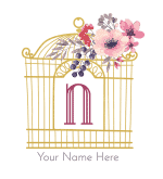 Gold bird cage with the N Initial