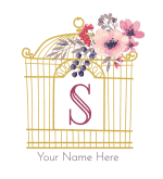 Gold bird cage with the S Initial