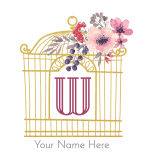 Gold bird cage with the W Initial