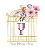 Gold bird cage with the Y Initial