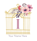 Gold bird cage with the I Initial