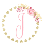 Gold heart frame with the Letter J
