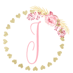 Gold heart frame with the Letter J