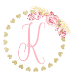 Gold heart frame with the Letter K