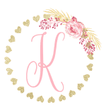 Gold heart frame with the Letter K