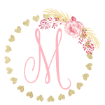 Gold heart frame with the Initial M