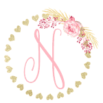 Gold heart frame with the Initial N