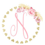 Gold heart frame with the Initial N