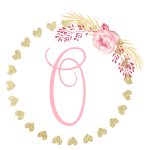Gold heart frame with the Initial O
