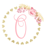Gold heart frame with the Initial O